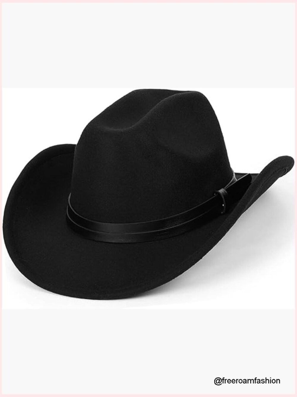 Classic Western Cowboy Hat with Rolled Brim - Adjustable Fit, Felt Blend